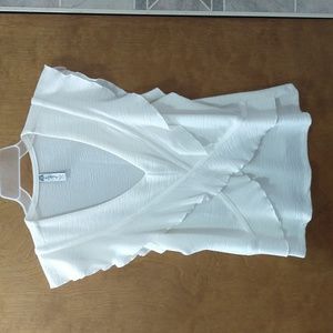 American Rag ruffle detail off white sleeveless top